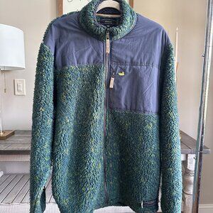 Southern Marsh Sherpa Fleece Jacket – Size L – Teal/Green